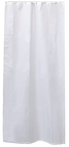 EVIDECO Rideau de Douche résistant à la moisissure - Taille étroite : 48 x 72 cm - 8 Anneaux Assortis - Blanc - 100% Polyester - 120 x 180 cm