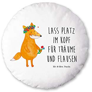 Herding Mr. & Mrs. Panda Rundkissen, Fuchs-Motiv, Polyester, Ø 40 cm, 1 Stück