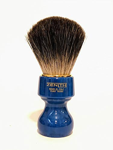 Zenith Barber Rasierpinsel mit 100% echtem Dachshaar - Dark Badger - Made in Italien