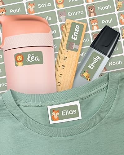 120 Stick on Name Labels for Clothes Kids - Personalised Name Tags for Clothes, School and Nursery - Waterproof and No-Iron Name Stickers for Kids