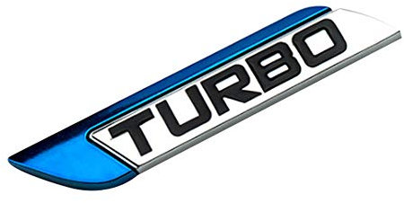 Porfeet Autoaufkleber, 3D Metall Turbo Turbolader Autoaufkleber Logo Emblem Abzeichen Auto Styling Aufkleber Blau Links