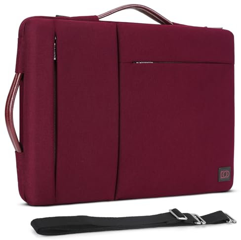 DOMISO 15.6 pulgadas funda protectora,bolsa de hombro para ordenador portátil compatible con 15.6 Lenovo Yoga 720 IdeaPad 320 ThinkPad T580 Flex 5/Dell New Latitude 3590, ZenBook EliteBook, Fucsia