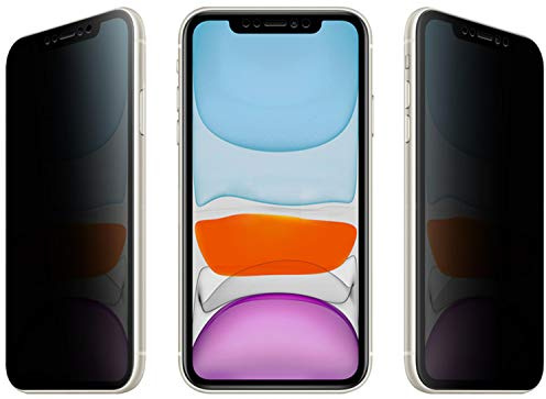 Thorani Filtre de confidentialité en 2 Parties : Protecteur d'écran de confidentialité Pare-balles, optimisé pour Les Coques de téléphone Portable, Transparent, iPhone 11, XR
