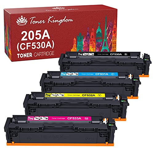 Toner Kingdom 205a Kompatibel Tonerpatronen Ersatz für HP 205A CF530A für HP Color Laserjet Pro M181FW M181 M180N M180 Color Laserjet Pro M154NW M154A M154,4 Packung
