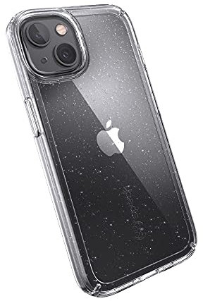 Speck-Produkte Gemshell Glitter iPhone 13-Schutzhülle, Transparent/Transparent mit Platin-Glitzer