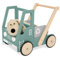 PINOLINO Lauflernwagen Kipplaster Fred, aus Holz, mit Bremssystem, gummierten Holzrädern und kippbarer Mulde, grün und bunt lackiert