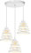 iDEGU 3 Luci lampadario a Sospenosione Moderno Lampada da Soffitto Creativo Design Fasce Intrecciate E27 Lampada a Sospensione Vintage per Camera da Letto Soggiorno Cucina (15cm, Bianco, Piatto)