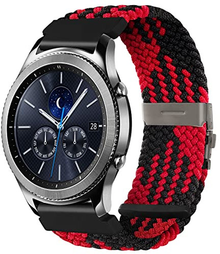 SITAFU Nylon Armband für Samsung Galaxy Watch 3 45mm,22MM Elastisches Verstellbares Geflochtenes Solo Loop Ersatzarmband für Samsung Galaxy Watch 46mm/Watch Gear S3 Classic/Frontier/Huawei GT 2
