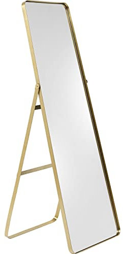 Kare Design Standspiegel Curve Arch Gold, stehend verwendbar, vertikal, Ganzkörperspiegel, Ankleidespiegel, Spiegel für Schlafzimmer oder Flur, 160x55x4cm (H/B/T)