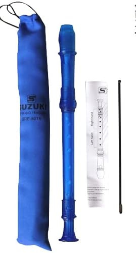Suzuki SRE-80TB 3-Piece English Recorder, Blue