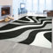 Designer Wohnzimmer Teppich mit Wellenmuster | pflegeleicht | schwarz grau & weiß, 200 x 290 cm