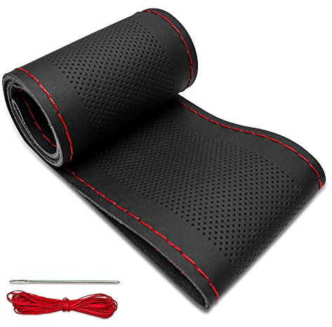 M MODAUTO Funda de Volante DIY, Cubierta de Volante para diametro 37-38CM. Cuero