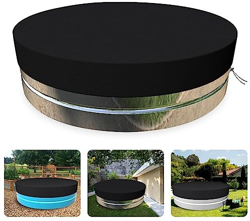 MRWiZMS Tank-Poolabdeckung 210D Oxford-Tuch ist wasserdicht, UV-beständig und staubdicht, runde Tank-Poolabdeckung (2,4 m, schwarz)