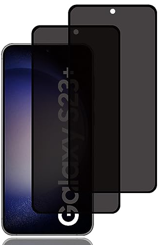 Protector Pantalla Privacidad para Samsung Galaxy S23 Plus/S23+ 5G,2 Piezas | Cristal Vidrio Templado Antiespia, Compatible Huellas Dactilares ID, Dureza 9H, Anti-Espía Protector Pantalla