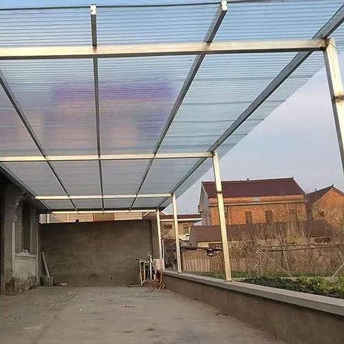 Transparente Polycarbonat-Dachplatten,0,8mm Glasfaserplatte,Wasserdichte UV-Schutz Isolierplatten,für Outdoor Garten Terrassen Balkon Sicherer Zaun,Leicht Zu Schneidende (1x2m)