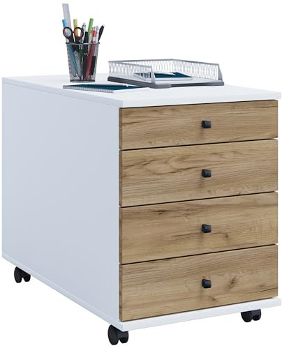 VCM Rollcontainer | Beistellcontainer mit Schubladen | Maße ca. H. 57 x B. 42 x T. 75 cm | Bürocontainer – Lona