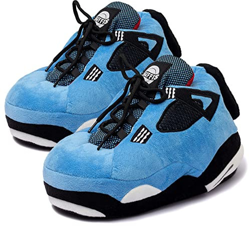 Knuffis Pantofole Sneaker pantofole da bambino per ragazzi pantofole da ginnastica in peluche 26-34 (blu, Sistema Taglie Calzature EU, Bambino Piccolo (2-5 anni), Numero (range), Media, 26, 34)