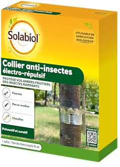 Solabiol Insektenbarriere, elektronische Abwehr von kriechenden Insekten wie Frostspanner, Gespinstmotten und Ameisen an Obstbäumen, 1 Stück