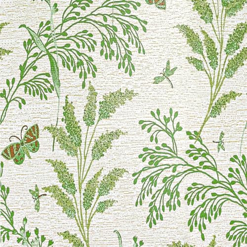 JOLIHOME Abziehen und Aufkleben Tapete Grün und Gelb Florales Selbstklebendes Kontaktpapier Wasserdicht Kleberückseite Plastik Vinyl-Folie Rolle für Schlafzimmer Schränke Dekor 44.5x500cm