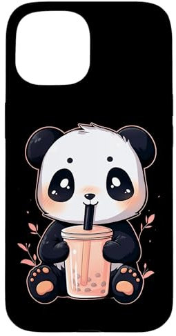Hülle für iPhone 15 Panda Bär Boba Tea Bubble Tea Anime Kawaii