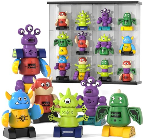 TEMI Magnetic Robot Toy for Kids 3-5 Years Old - Monster Magnetic Blocks Stacking Transform Toys for Boys with Storage Box, Set for Kids Age 3 4 5 6 7 Years Old Boys, Christmas & Birthday Gift