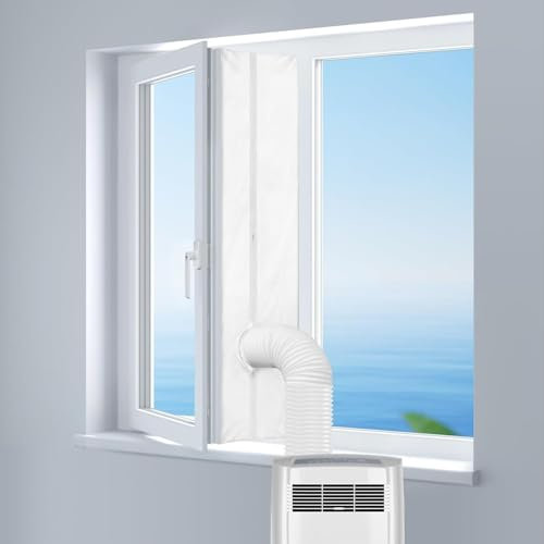 REDTRON 300CM Kit Ventana Aire Acondicionado, Sello de Ventana Universal de Aire Acondicionado Portátiles y Secadoras, Parada de Aire Caliente, Fácil Instalación Evita La Entrada de Mosquitos