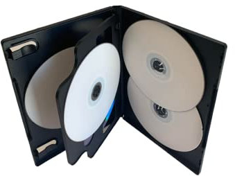MediaPack4All 14mm Black DVD Case, Multi-Five Disc Storing Capacity with Tray for CD/DVD Storage (5)