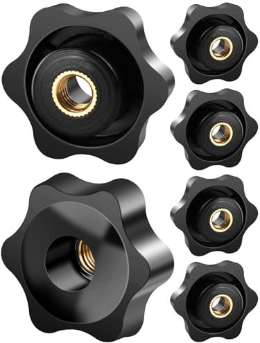 FOMGIIN 6 Pièces Ecrou à PoignéE En éToile M6 38mm DiamèTre Molette ExtéRieur Papillon Vis Moletés Filetage Moleté Bouton De Serrage Pour Machines, Meubles, Appareils De Fitne, Machines-Outils