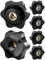 FOMGIIN 6 Pièces Ecrou à PoignéE En éToile M6 38mm DiamèTre Molette ExtéRieur Papillon Vis Moletés Filetage Moleté Bouton De Serrage Pour Machines, Meubles, Appareils De Fitne, Machines-Outils