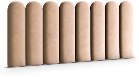 Muralo - Samt Wandkissen Stoff Polster-Paneel für Schlafzimmer Wohnzimmer Bett Wandpolster Bettkopfteil Lendekissen Modern Luxus Gepolstert Magic Velvet (Beige, 30 cm x 80 cm)