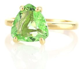 Grüner Turmalin Trillion Edelstein Ring - Dreieck Oktober Birthstone Ring - Solitär Ring mit Edelstein - Trillion Cut Ring - Grüner Ring - Gold Ring - 14k Gold Turmalin Ring