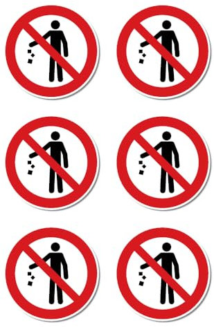 Interdiction de déchets/utilisation des poubelles - Panneau d'interdiction - Conforme à la norme DIN EN ISO 7010 / ASR A1.3