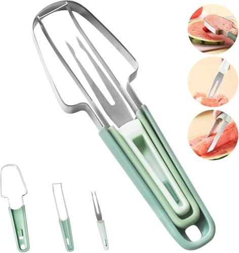 SHSHbuy Taglia Anguria,Coltello Per Anguria 3 in 1,Multifunzionale Affetta Anguria,Coltello Per Tagliare Anguria,Taglia Cocomero per Cucina,Utensili da Cucina per Tagliare