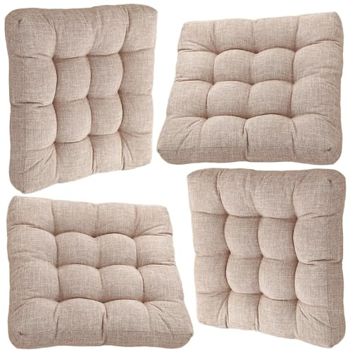 uyeoco 4/2/1er Set Sitzkissen Stuhlkissen 43X43/55X55CM für Indoor und Outdoor Garten, Büro, Schule, Terrasse, Bistro Polsterung Bodenkissen für Meisten Stühle(H8,4PCS_43X43CM)