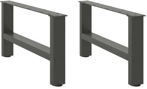 vidaXL Pieds de Table Basse Anthracite 2 pièces 60 x (30-31) cm Acier