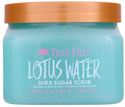 Tree Hut Lotus Water Shea Sugar Body Scrub, 532 ml, Exfoliating Formula with 6-Oil Blend