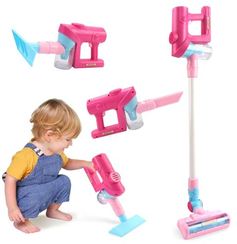 Kinderstaubsauger mit Echter Saugfunktion, Spielzeug Staubsauger Kinder mit Saugfunktion, Kinderstaubsauger ab 2 3 4 5 Jahre