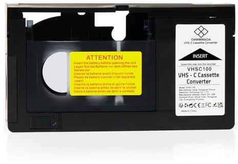 OAWMWAOA Kassettenadapter für Camcorder SVHS VHS-C auf VHS, kompatible 12-mm-Bänder, motorisierter VHS-Kassettenkonverter (nicht kompatibel mit 8 mm / MiniDV / Hi8)