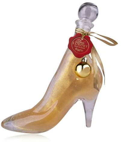 Accentra Schaumbad BODY LUXURY in Pumps Badeschaum, Duschschaum, Duschgel in Glasflasche in High Heel - Pumps - Stiletto - Optik, Christbaumkugel-Anhänger, Wellness Pflege Frauen Geschenk Weihnachten