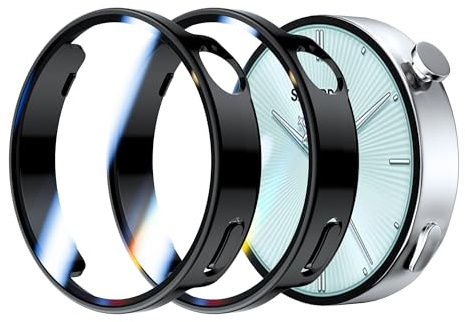 Rojeuinn 2 Stück Hülle für Xiaomi Watch S4 41mm Schutzhülle mit Displayschutz, Hard PC 360° Rundum Anti Kratz Anti Staub Ultradünne Schutzhülle-Schwarz
