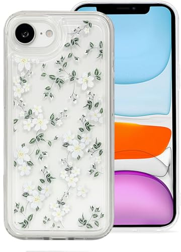 Reevermap for iPhone SE 2022 iPhone SE 2020 Case iPhone 8 Flowers Transparent Soft TPU for iPhone 7 Phone Case Slim Shockproof Silicone Clear Bumper Shell Back Cover for Women Girls, Flower