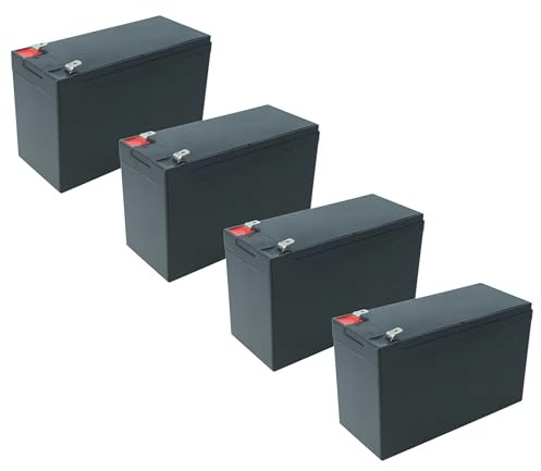 vhbw 4X Batterie de Bord Compatible avec ABUS Terxon SX AZ4000 système d'alarme (6Ah, 12V, AGM), 15,2 x 10 x 6,6 cm
