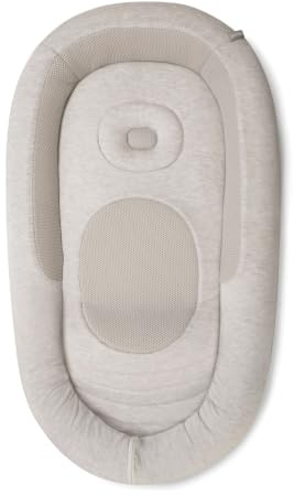 Inglesina Welcome Pod - Sdraio per neonati (0-8 mesi), conforme agli Stati Uniti, con supporto ergonomico per il tempo e il gioco della pancia supervisionati, bambù traspirante e rete 3D, beige