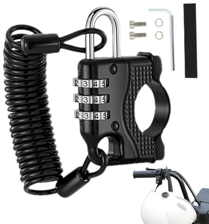 Verrou de casque de moto | Gadget de protection antivol pour casque de moto | Pour et adultes | Pour stationnement extérieur, moto, vélo électrique, garage de nuit