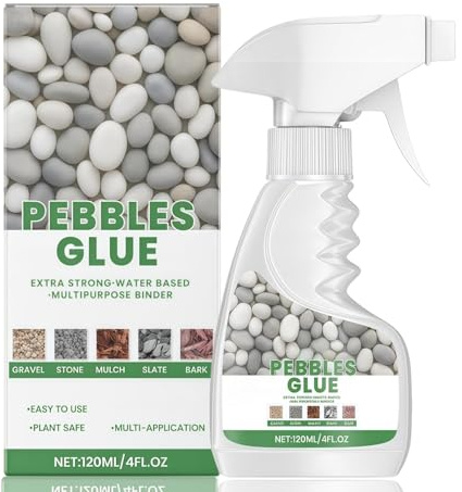 120ml Pebble Glue,Gravel Glue,Glue Binder,Weather-Resistant Garden Stone Glue,Waterbased Binder for Pebbles & Stones on Borders,Resin Gravel Binder for Water-Based Stones,Bark,Patios & Garden Paths