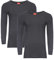 Heatwave® Pack of 2 Men's Thermal Long Sleeve Top, Warm Underwear Baselayer, S M L XL XXL Thermals, Large Charcoal