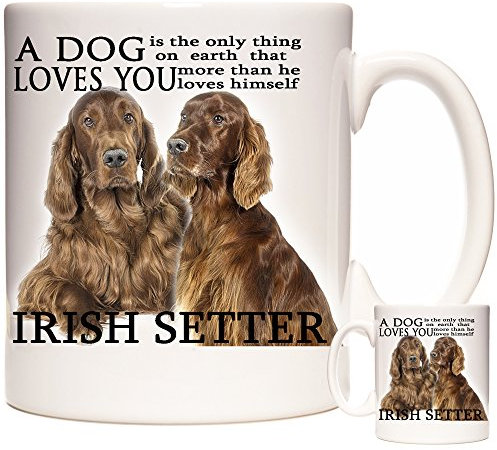 Irish Setter Mug, A Dog Loves You, Gift Mug, Can Be Personalised, Dishwasher Safe