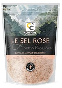 COMPTOIRS ET COMPAGNIES - Sel Rose de l'Himalaya Fin - Non Iodé et Non Raffiné - 500g - Lot de 2