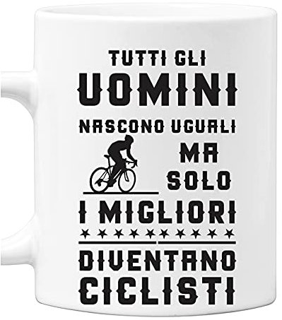 bubbleshirt Tazza Mestieri - tutti gli uomini nascono uguali ma solo i migliori diventano ciclisti - idea regalo compleanno Mug in ceramica 11oz