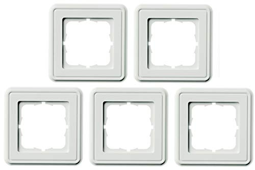 TELEGÄRTNER Datenanschlussdose Cat6A 2-Fach 2xRJ45 J00020A0500 AMJ45 8/8 UP/50 alpinweiß 5 V, Weiß (5, Abdeckrahmen)